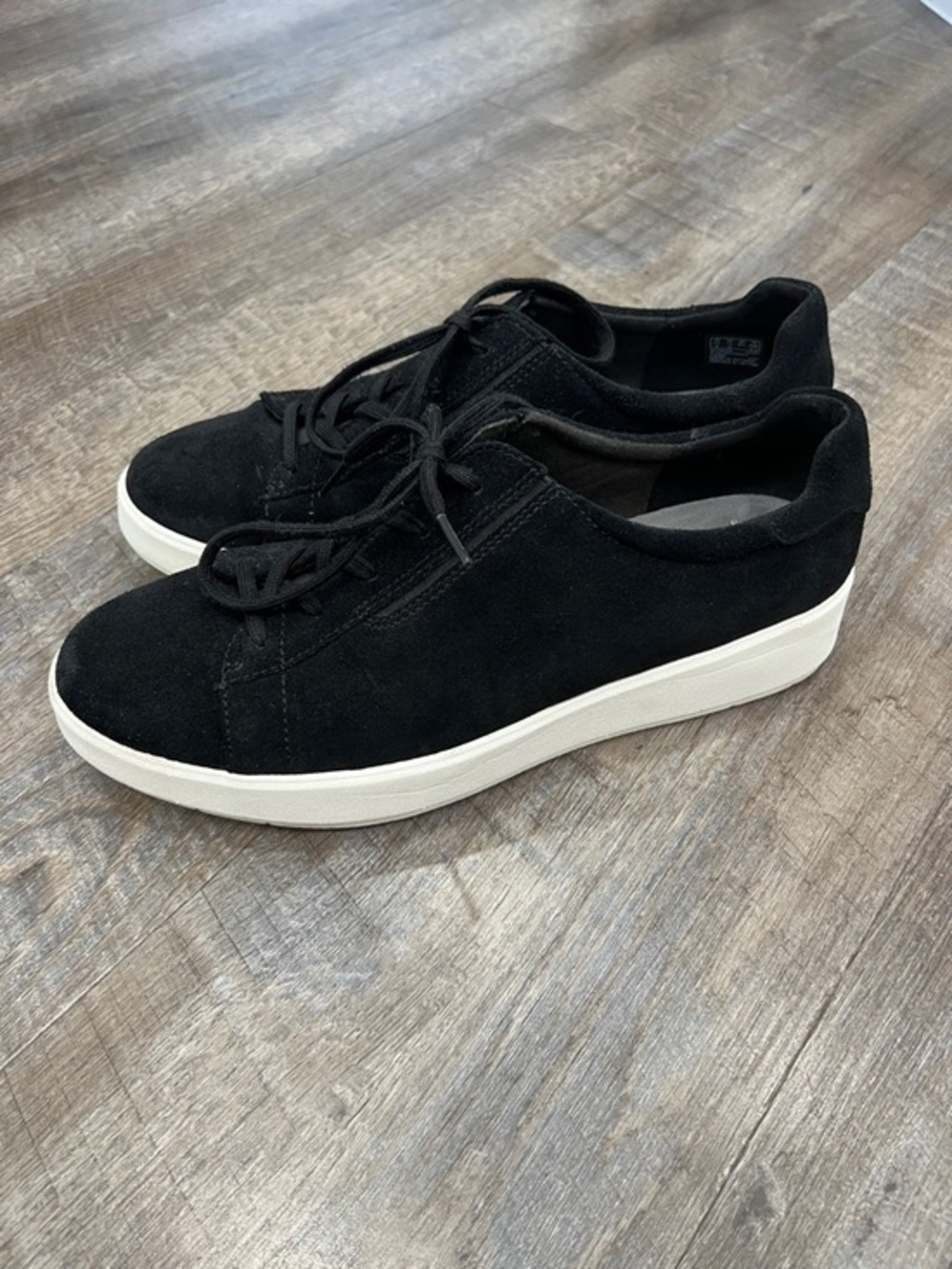 Clarks Layton Lace Casual Sneakers in black suede flatform sole size 11